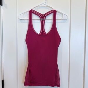 Lululemon Berry (red/magenta) Cool Racerback (CRB) Tank Top Sz 4 Great Condition
